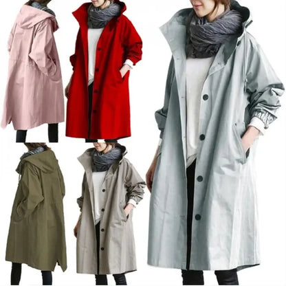 【S-5XL】Nuevo abrigo cortavientos de manga larga de moda diaria para mujer