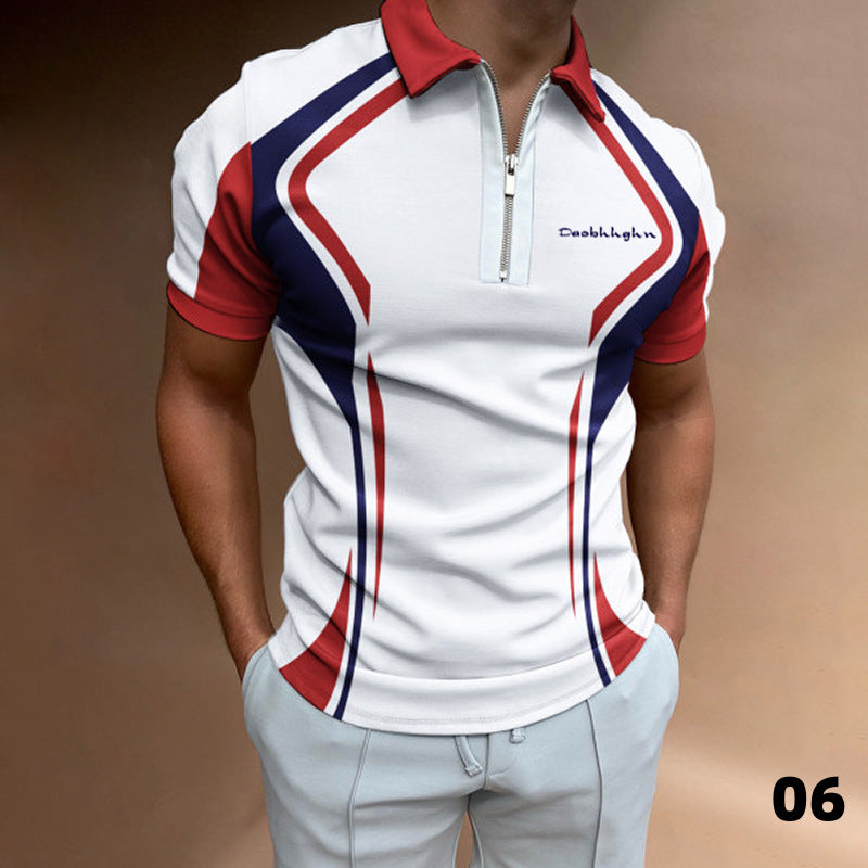  🔥👕【S-5XL】Pánská nová módní sportovní polokošile na zip.