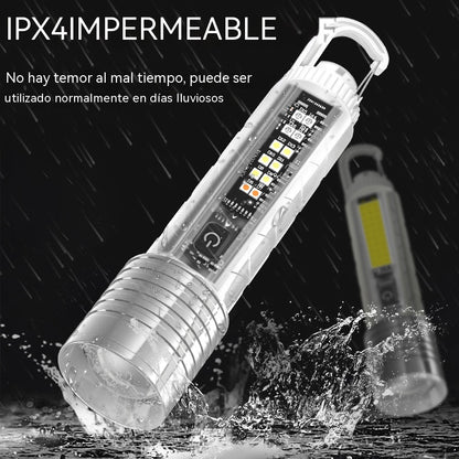 👍👍Linterna compacta de alta potencia con LED de múltiples fuentes, portátil y con una duración de batería ultralarga.