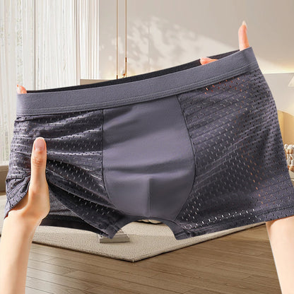 🔥【4 piezas】Calzoncillos bóxer de malla transpirable y cómodos para hombre