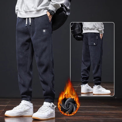 🔥【Precio especial】🔥【Tallas M-5XL】🖤Nuevos pantalones de invierno para hombre, forrados con polar y de pana gruesa, cálidos e informales._4212407