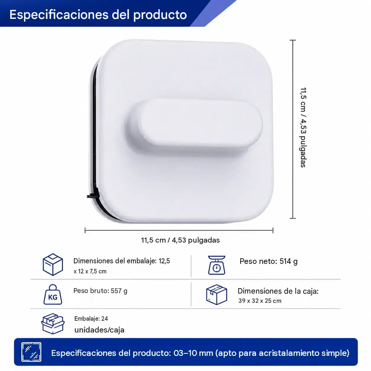 1 unidad, 30 euros ⚡ Limpiacristales magnético: área de limpieza un 30 % mayor. Esponjas de limpieza dobles + espátula: ¡resultados perfectos de una sola pasada! 🧊🌀