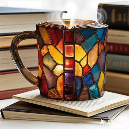 ✨【Oferta por tiempo limitado】📚Taza de café con forma de libro pintado en 3D_4285629