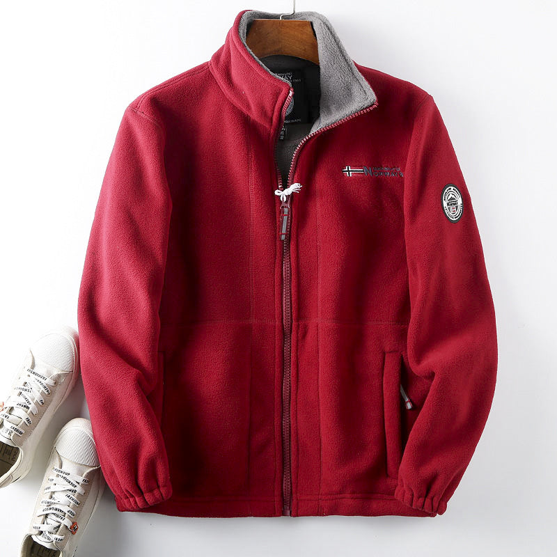 Abrigo grueso de lana para hombre con forro de felpa, talla grande, cálido y cómodo para otoño e invierno.