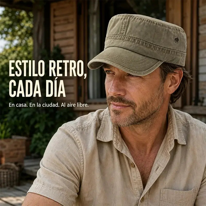 Gorra de cadete militar lavado, estilo vintage, para mujeres y hombres