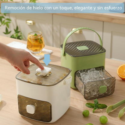 💞¡Ventas superiores a 50 000! 💥🥤🧊 ¡50 % de descuento! Máquina de hielo con función de almacenamiento: produce 48 cubitos a la vez, tapa a prueba de fugas. Apilable, ahorra espacio. Incluye pala y pinzas para hielo 🏖️✅