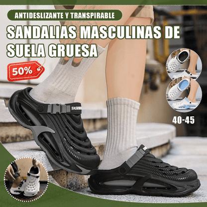 👟50% DE DESCUENTO🌬️Sandalias multiusos 2 en 1 para hombre: suela gruesa de EVA, antideslizante y extremadamente ligeras y transpirables🏃‍♂️