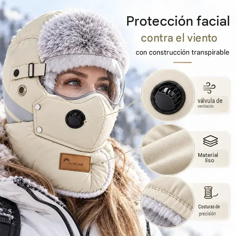 🧢👍Gorra de ciclismo con aislamiento térmico para clima frío: resistente al viento y con protección para las orejas.
