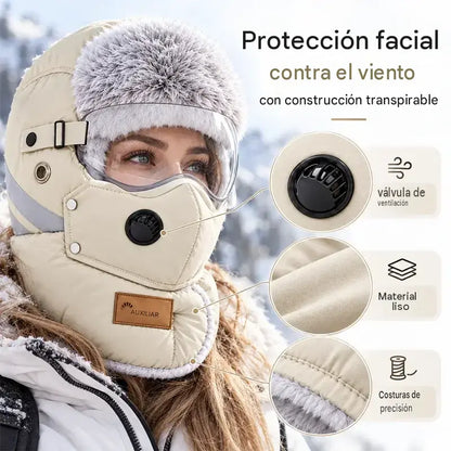 🧢👍Gorra de ciclismo con aislamiento térmico para clima frío: resistente al viento y con protección para las orejas.