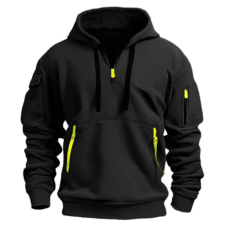 🔥💥【S-5XL】 Pánská mikina na zip s mnoha kapsami-3780670